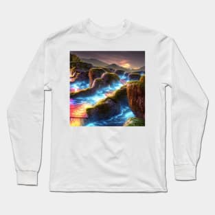 Flowing Water and Starry Sky Experience Long Sleeve T-Shirt